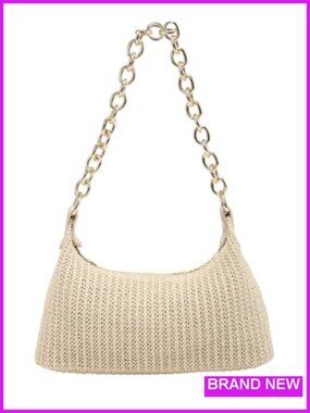 Straw Woven Shoulder Bag Tote Handbag Summer Beach Purse Vacation